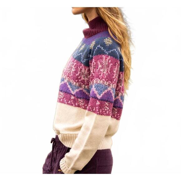 NEW CARVE DESIGNS neve sweater in birch fairisle